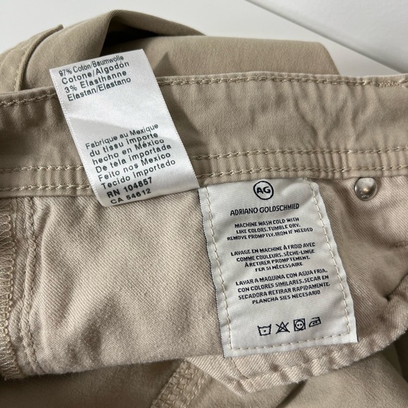 MEN'S Adriano Goldschmied Tellis Chino Pants 36/34 Tan Beige Modern Slim Khaki - Picture 12 of 12